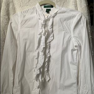 White Ruffle Shirt